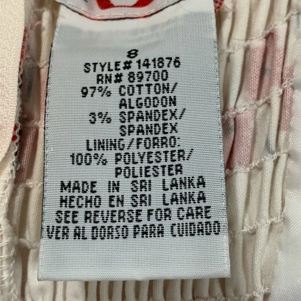 R & K Originals Summer Dress W/Poppy Print Size 8 - Picture 4 of 6